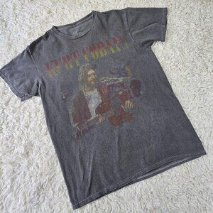 Vintage Kurt Cobain Signed Gray Distressed T Shirt, Size S/M